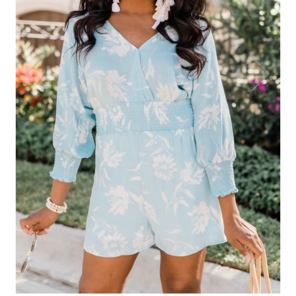 Pink Lily romper floral